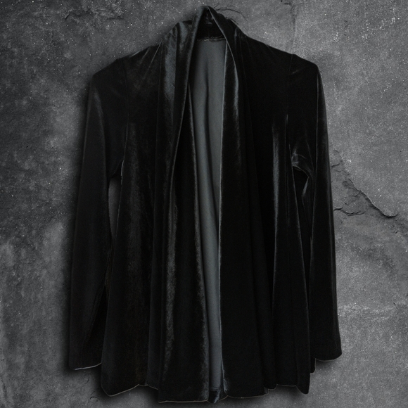 Velvet Black Cape Style Jacket, No Tag, Fits Like sz S/M - Picture 1 of 4